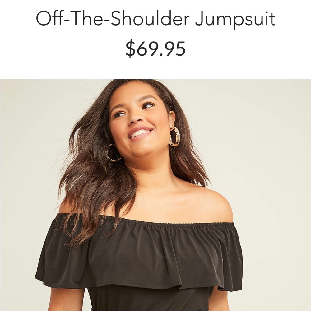 Lane Bryant off the shoulder jumpsuit